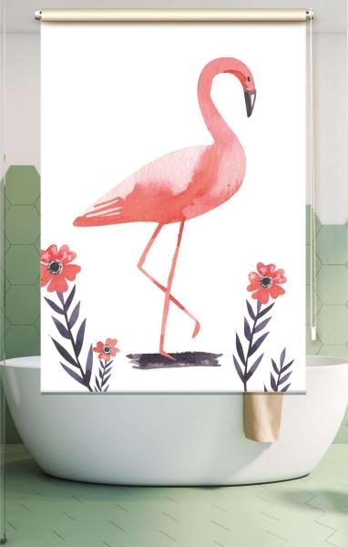 Extartiqe Duschrollo Flamingo moderner Rollo Duschvorhang